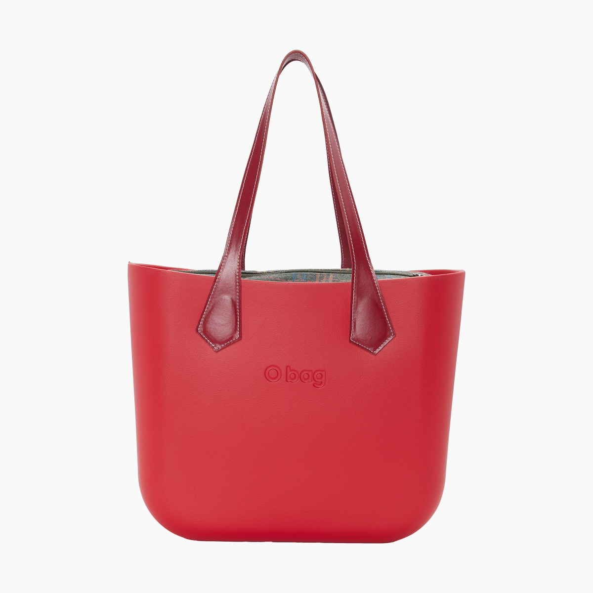 O bag con asa larga en punta y bolsa de tejido escocés - O bag Official Website