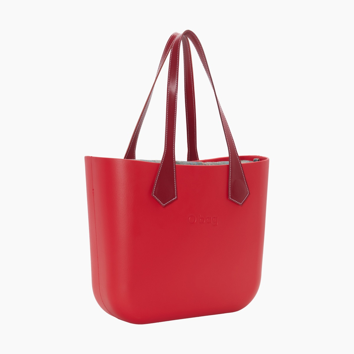 O bag con asa larga en punta y bolsa de tejido escocés - O bag Official Website