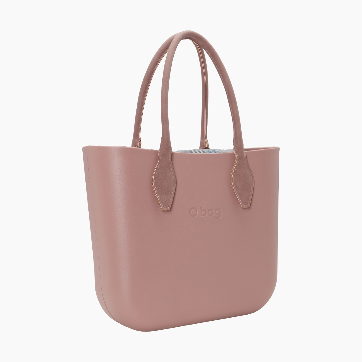 O bag con asa larga en rombo y bolsa de tejido escocés oscuro - O bag Official Website