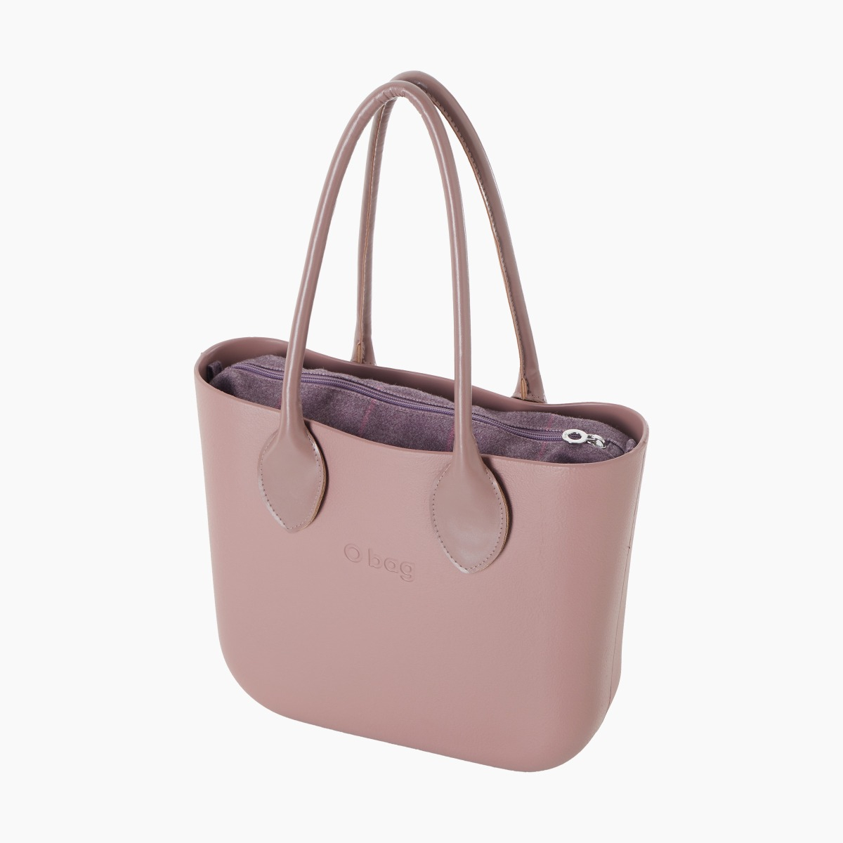 O bag mini con asa larga en forma de corazón y bolsa de tejido de cuadros - O bag Official Website