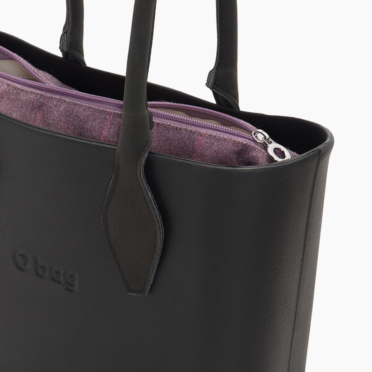 O bag mini con asa larga en rombo y bolsa de tejido de cuadros - O bag Official Website