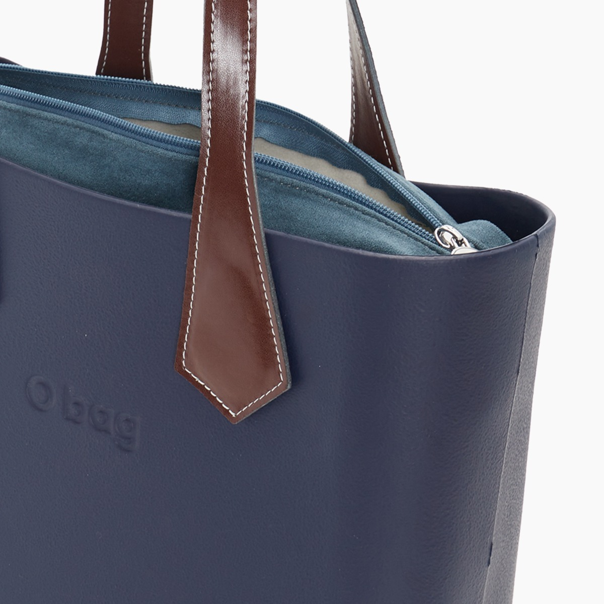 O bag mini con asa corta en punta y bolsa de tejido afelpado (símil ante) - O bag Official Website