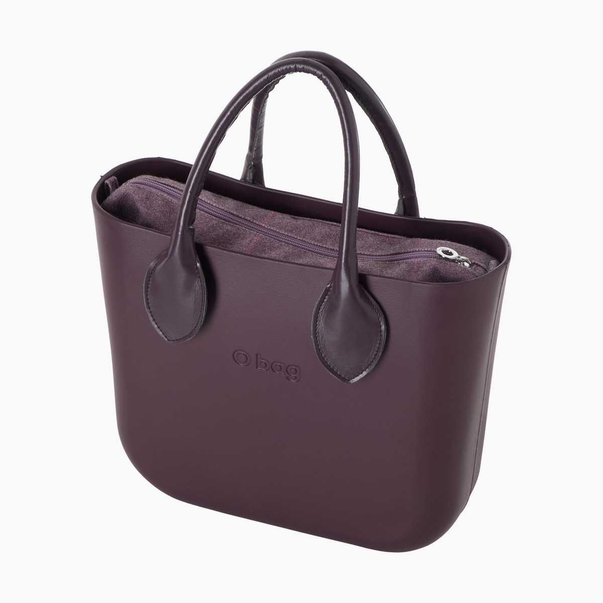 O bag mini con asa corta en forma de corazón y bolsa de tejido de cuadros - O bag Official Website