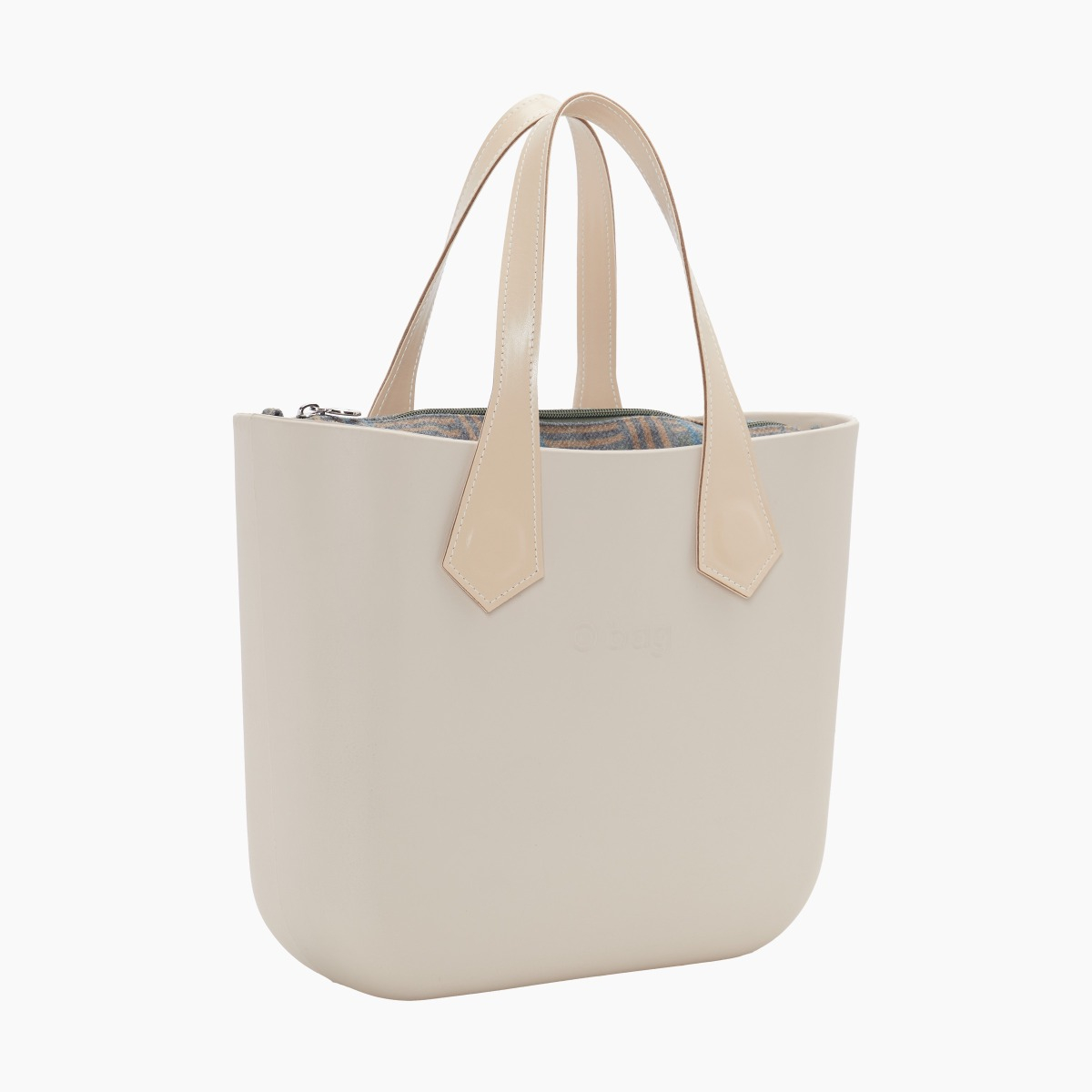 O bag mini con asa corta en punta y bolsa de tejido escocés - O bag Official Website