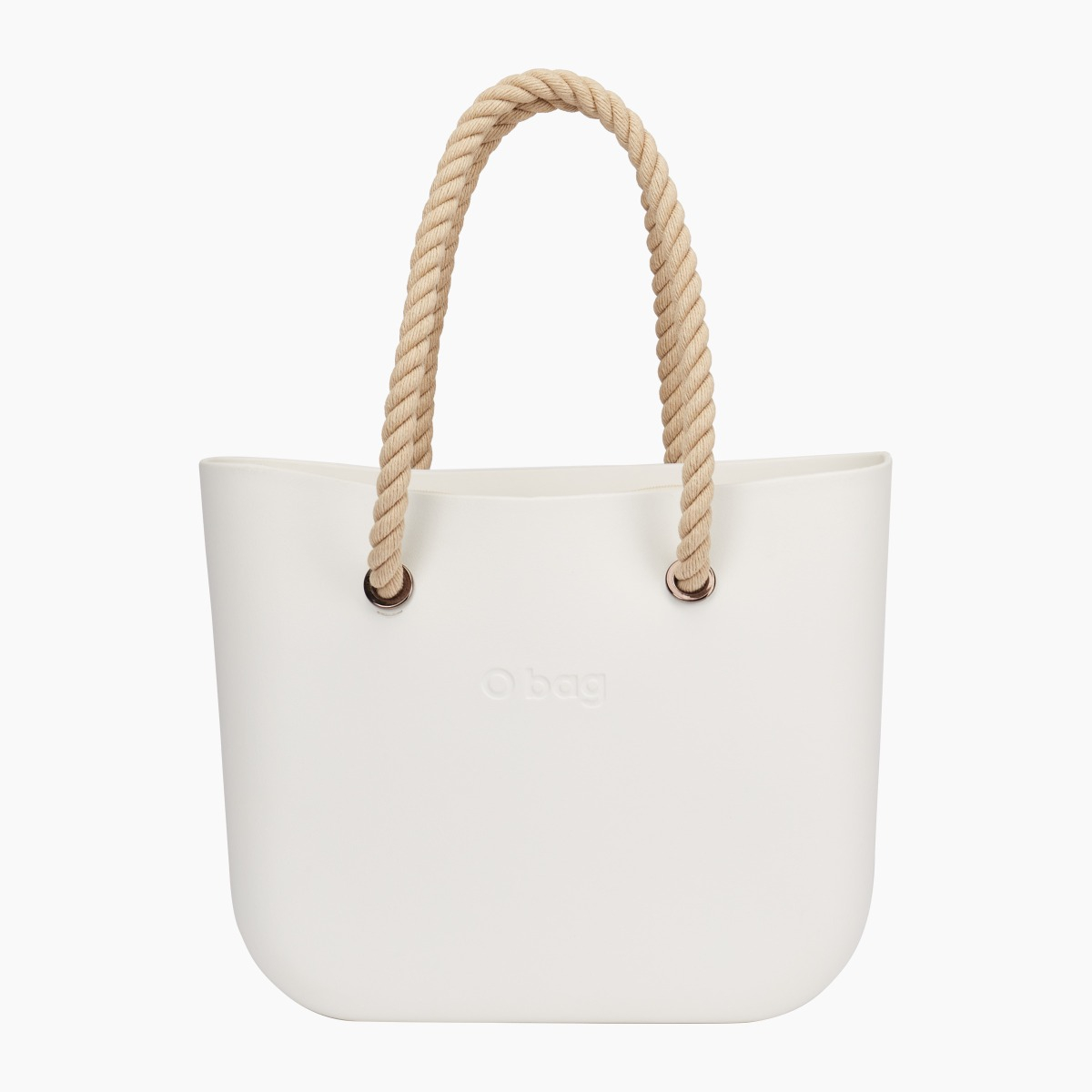 Borsa composta O bag manico lungo corda e sacca canvas latte - O bag Official Website