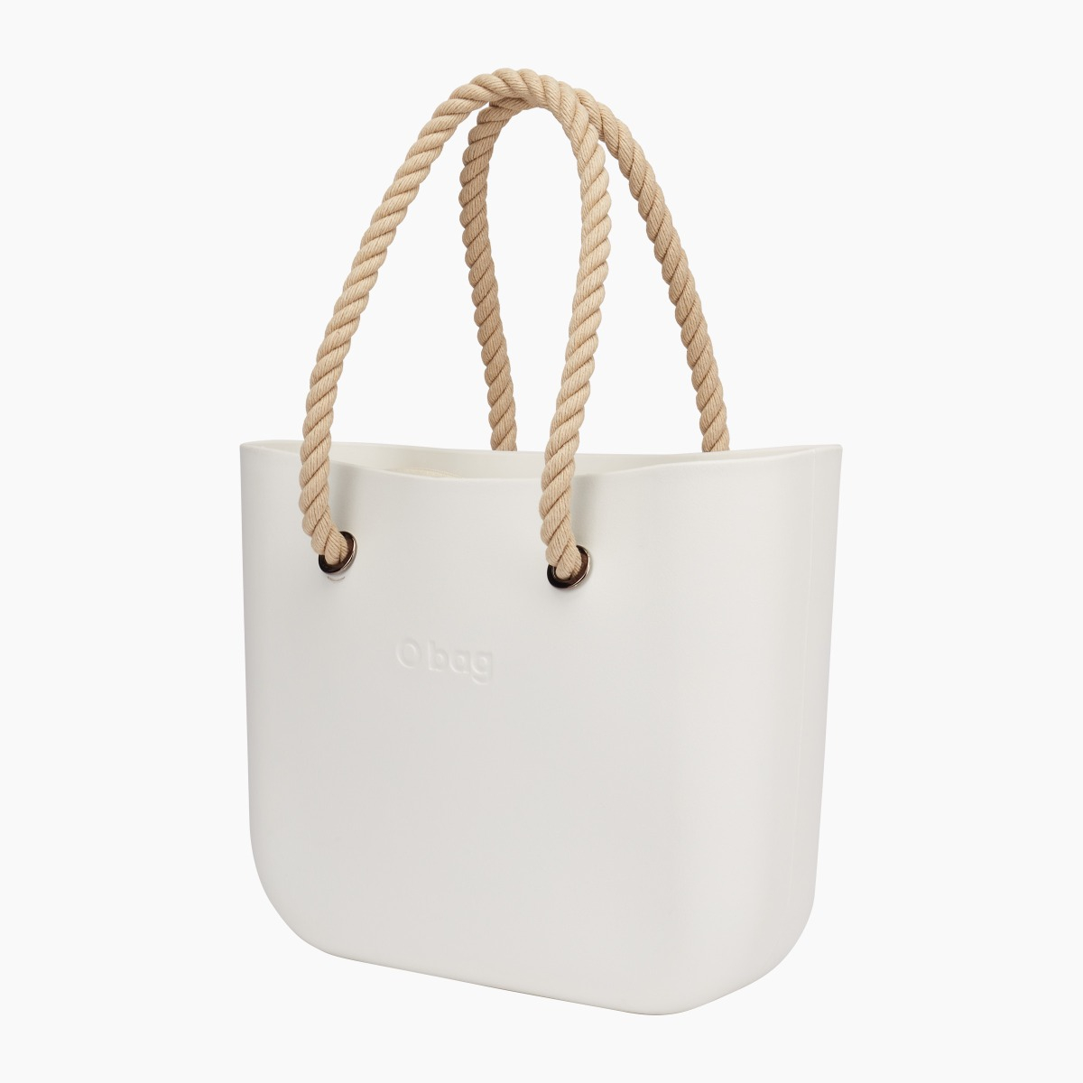 Borsa composta O bag manico lungo corda e sacca canvas latte - O bag Official Website