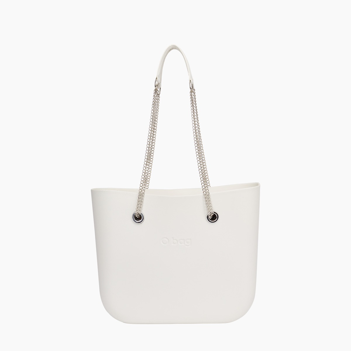 Borsa composta O bag manico lungo a catena "T" e sacca canvas latte - O bag Official Website