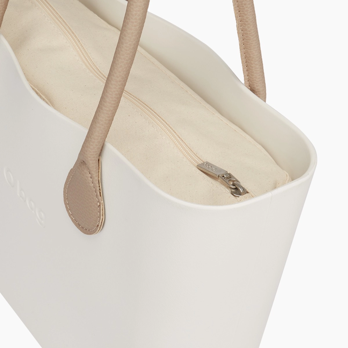 Borsa composta O bag manico lungo e sacca canvas latte - O bag Official Website