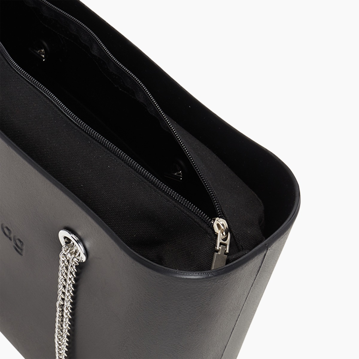 Borsa composta O bag manico lungo catena a "T" e sacca canvas nero - O bag Official Website