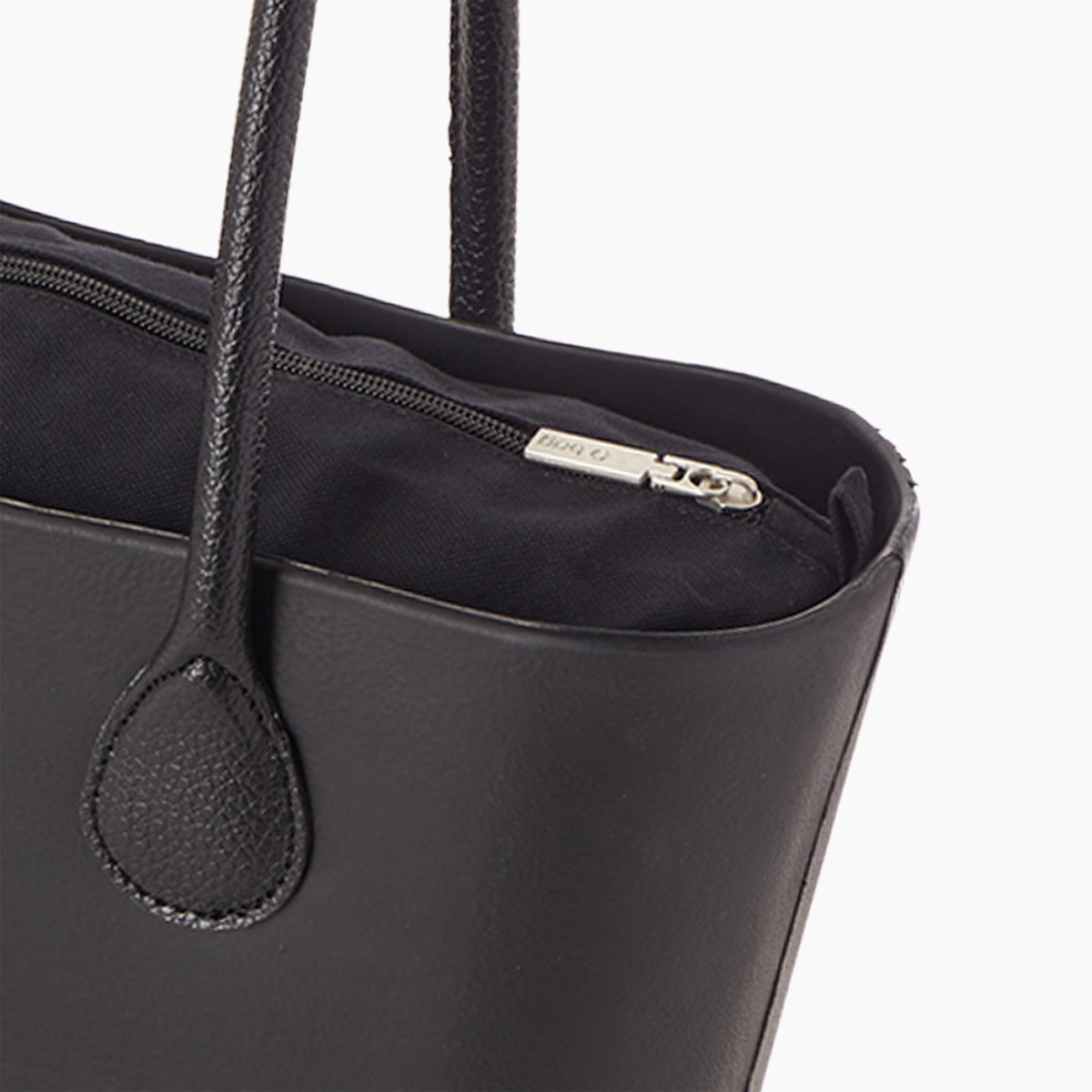 Borsa composta O bag con manico lungo martellato e sacca canvas nero - O bag Official Website
