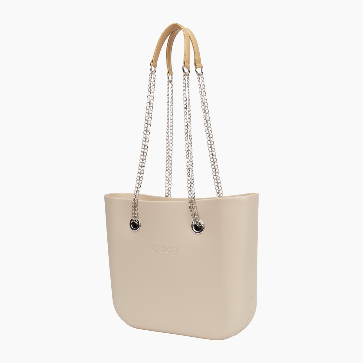 Borsa composta O bag mini con manico lungo corda e sacca canvas sabbia - O bag Official Website