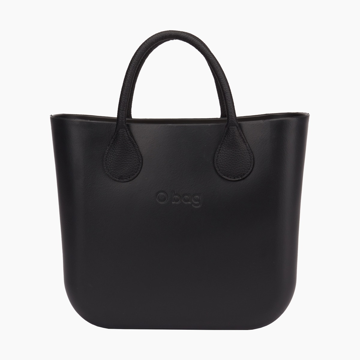 Borsa composta O bag mini nero manico corto martellato e sacca canvas - O bag Official Website