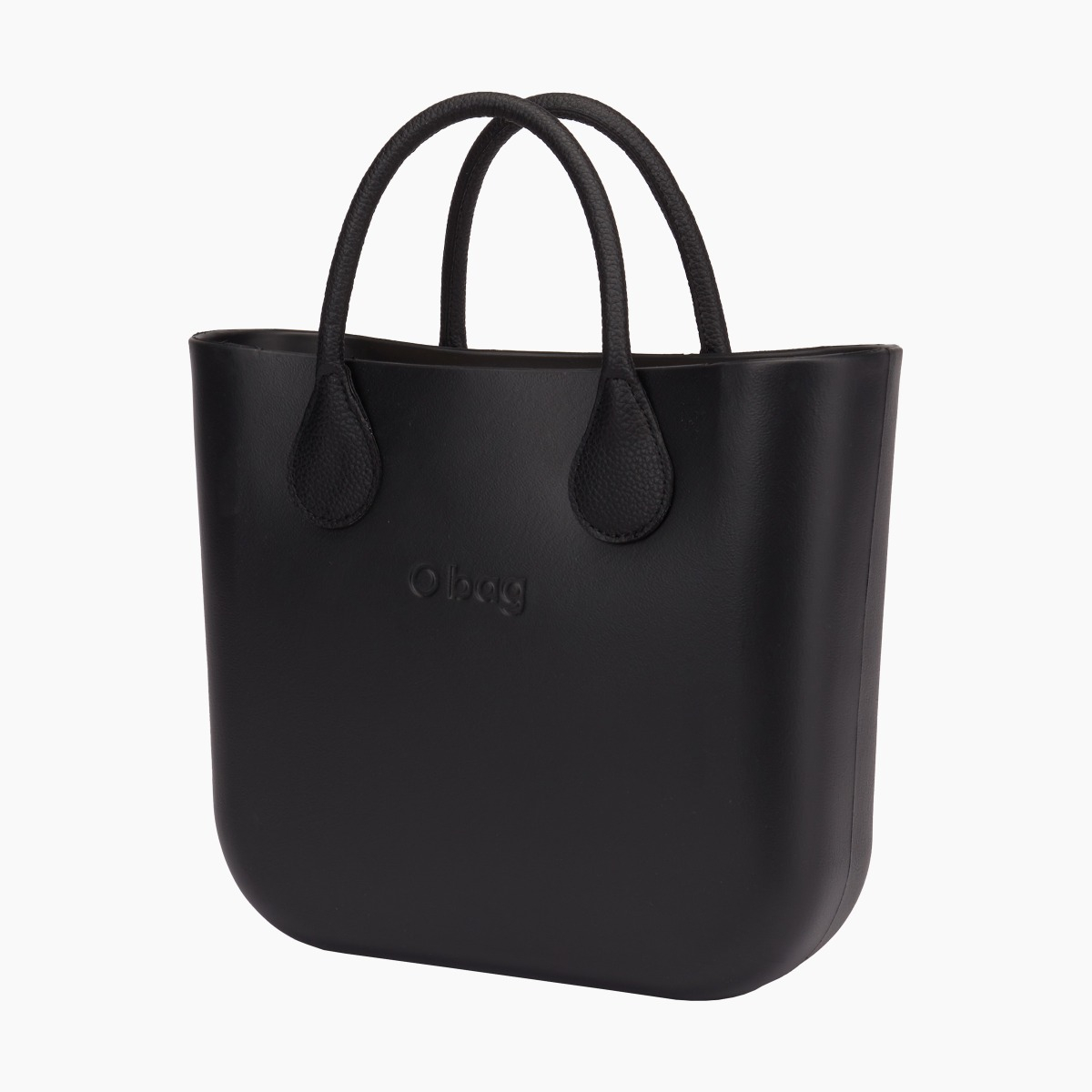 Borsa composta O bag mini nero manico corto martellato e sacca canvas - O bag Official Website