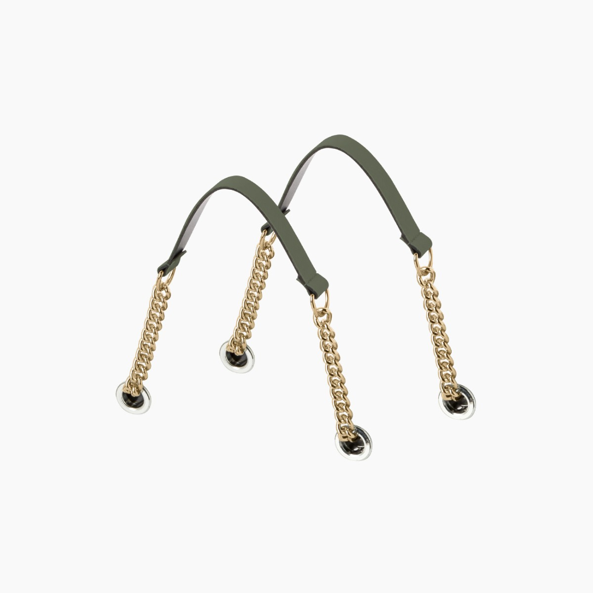 Manico corto military catena e fascia suede - O bag Official Website