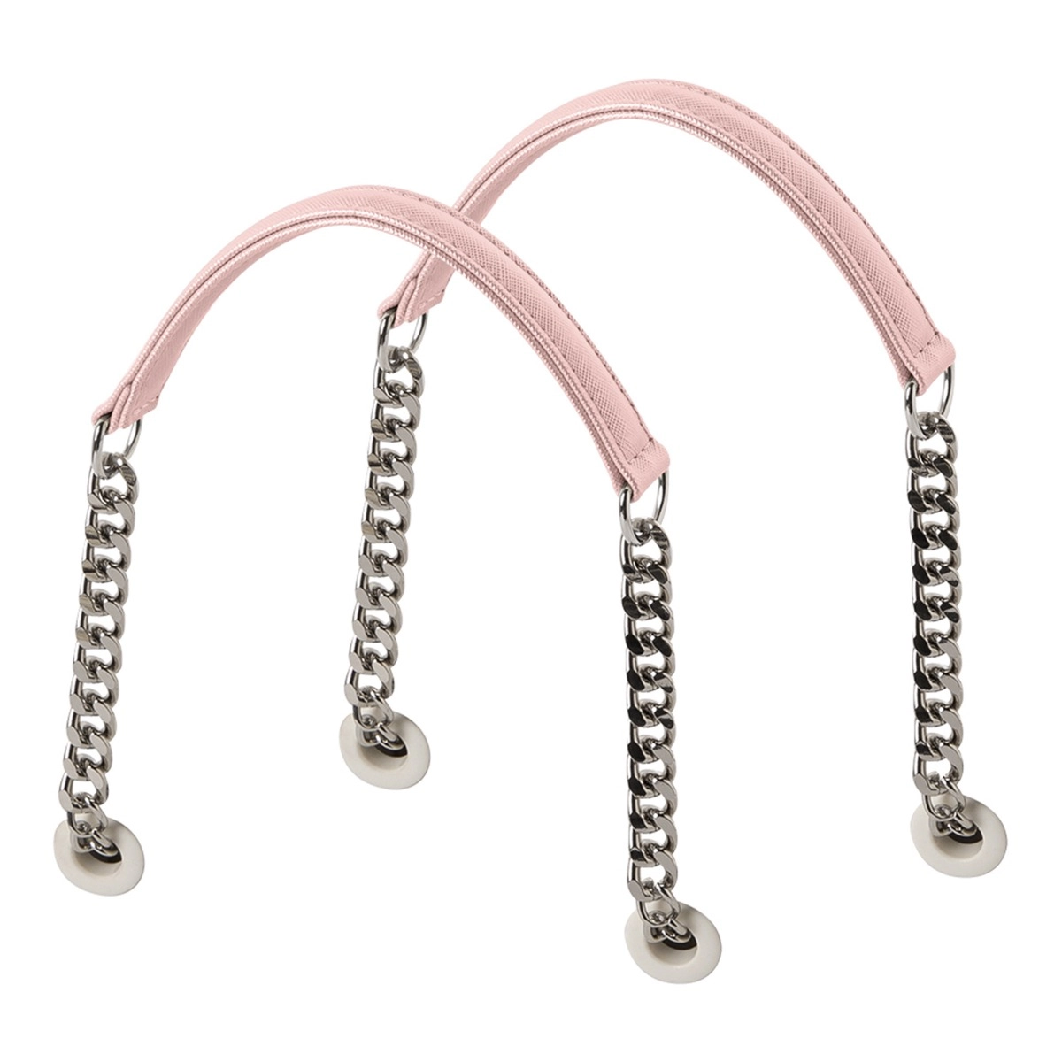 Manico corto rosa smoke catena con fascia tessuto sintetico - O bag Official Website