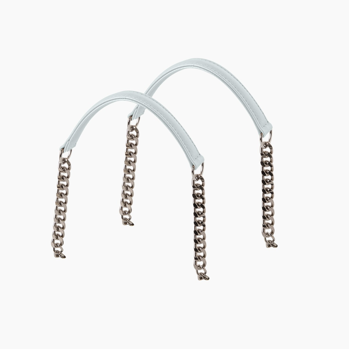 Manico catena corto a T tessuto sintetico saffiano ice - O bag Official Website