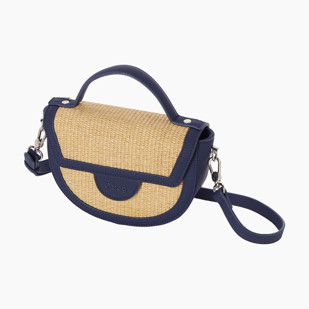 O bag praga aus Raffia in Navyblau - O bag Official Website