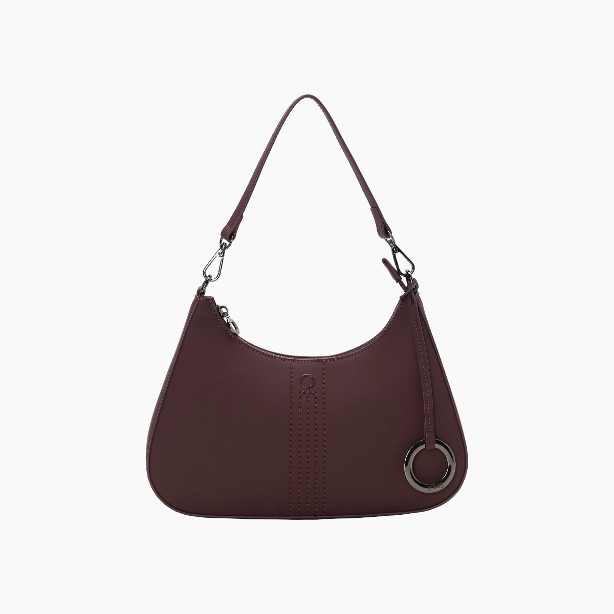 Schultertasche O bag cortina bordeaux gummiertes Gewebe - O bag Official Website