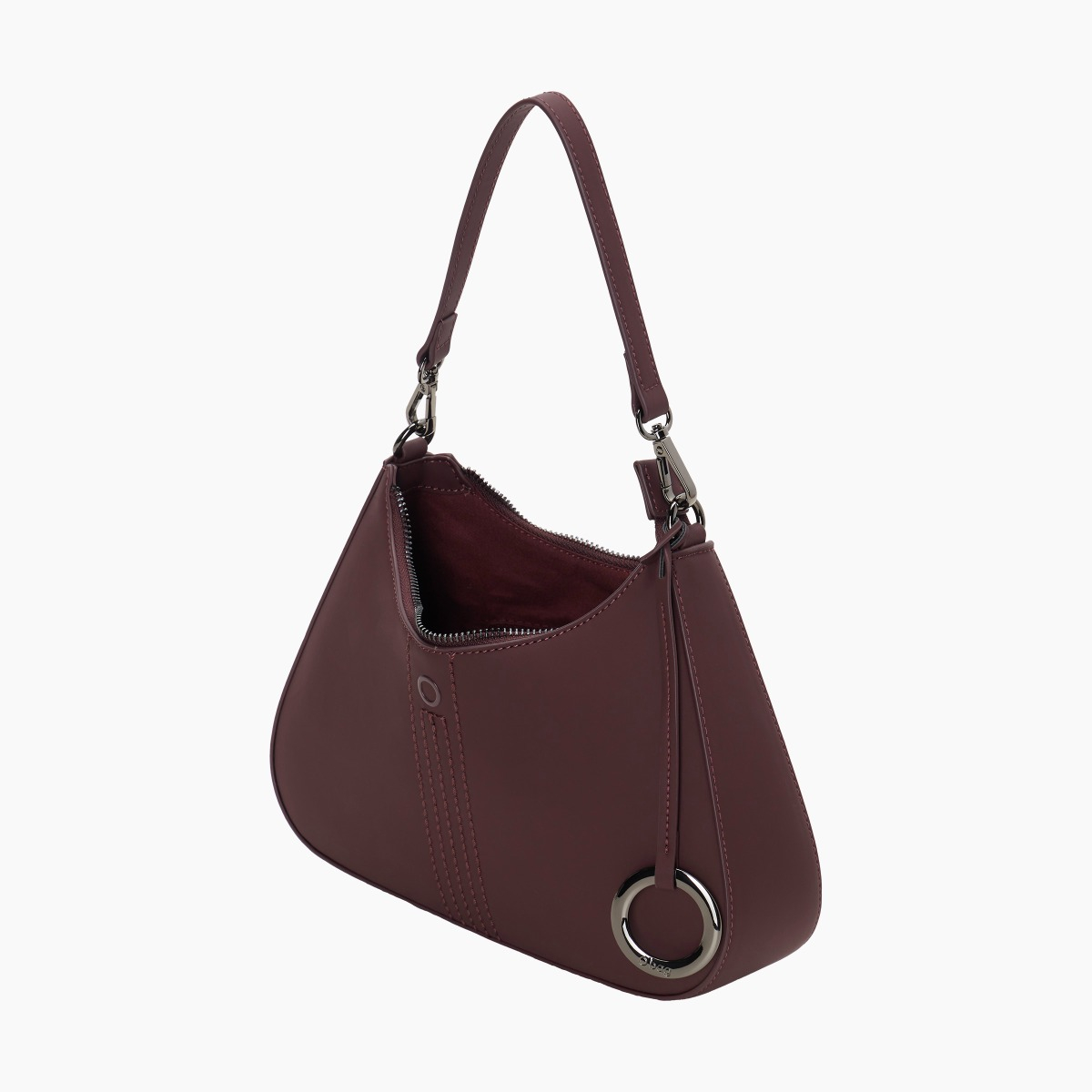 Schultertasche O bag cortina bordeaux gummiertes Gewebe - O bag Official Website
