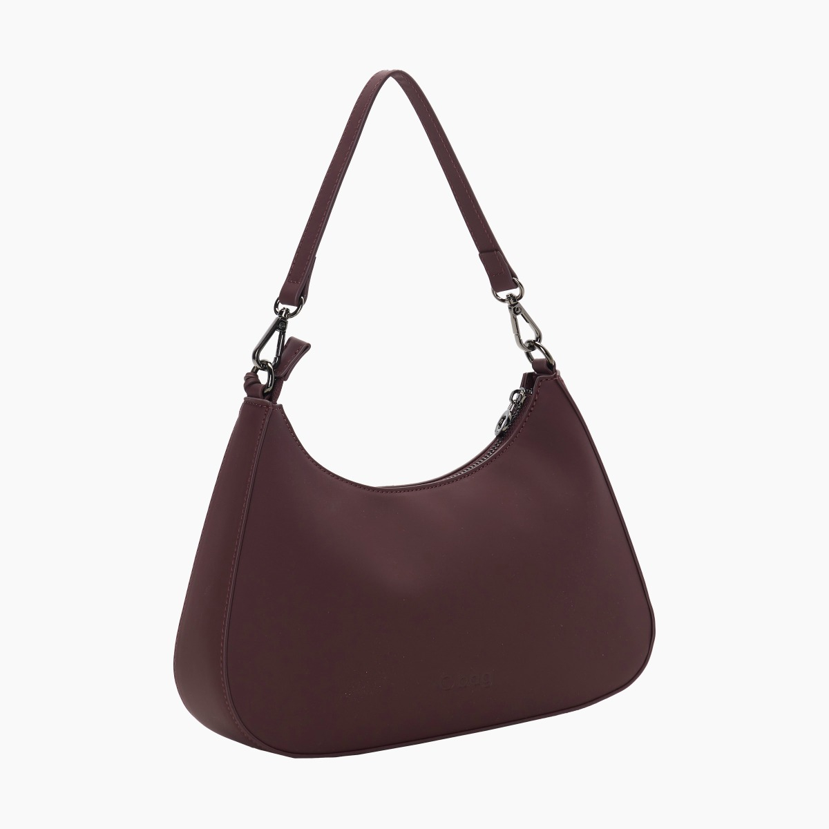 Schultertasche O bag cortina bordeaux gummiertes Gewebe - O bag Official Website