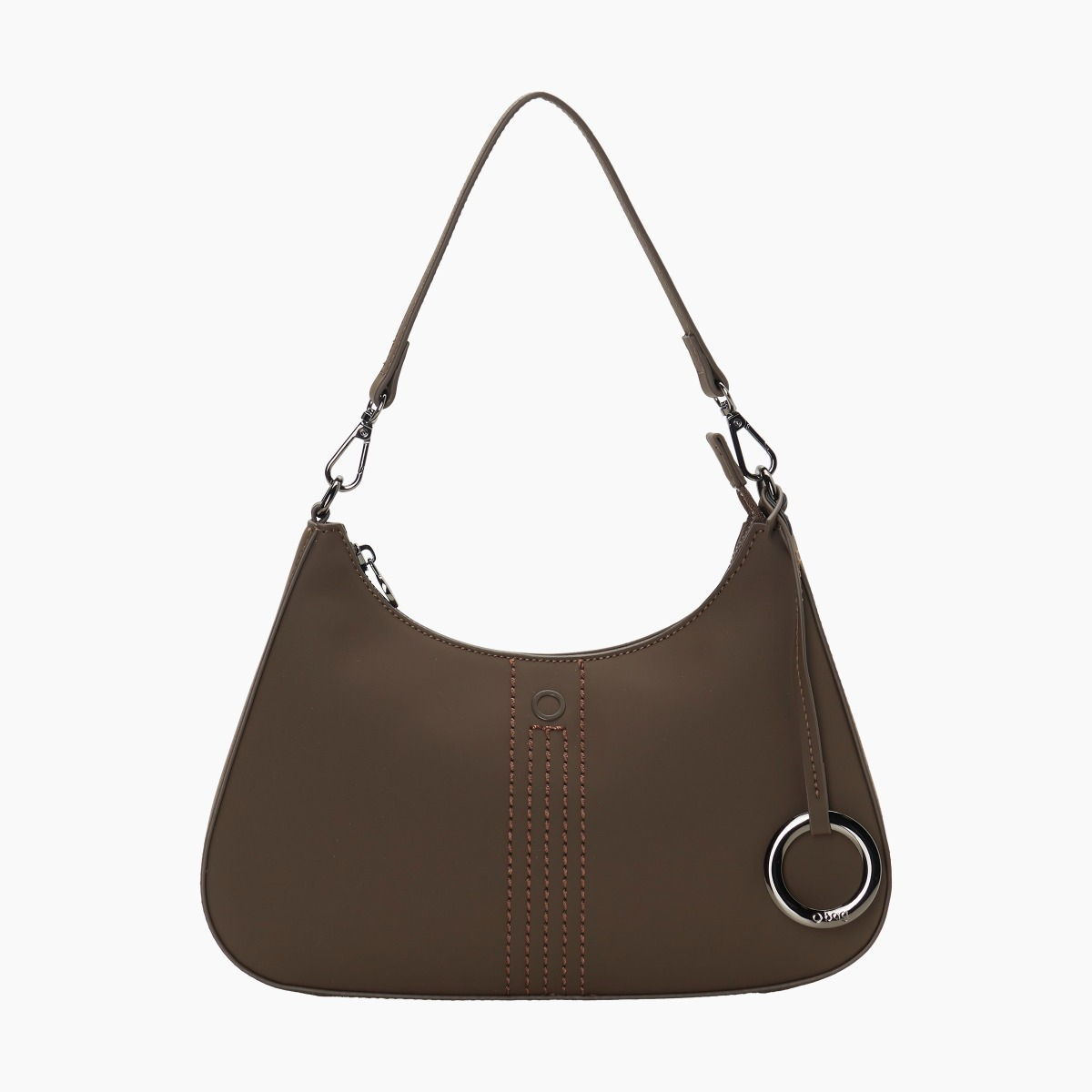 Schultertasche O bag cortina schokolade gummiertes Gewebe - O bag Official Website