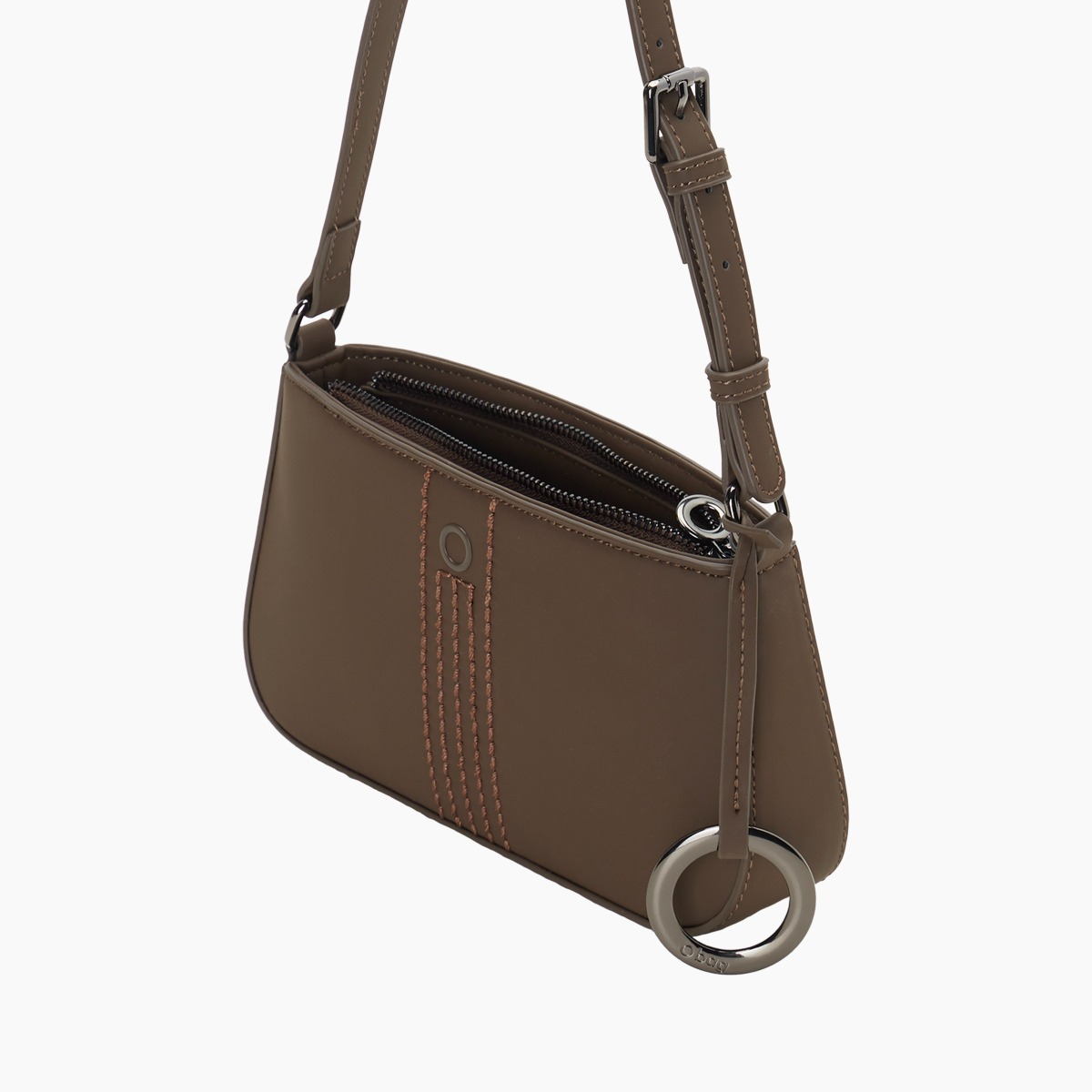 Umhängetasche O bag verbier schokolade gummiertes Gewebe - O bag Official Website