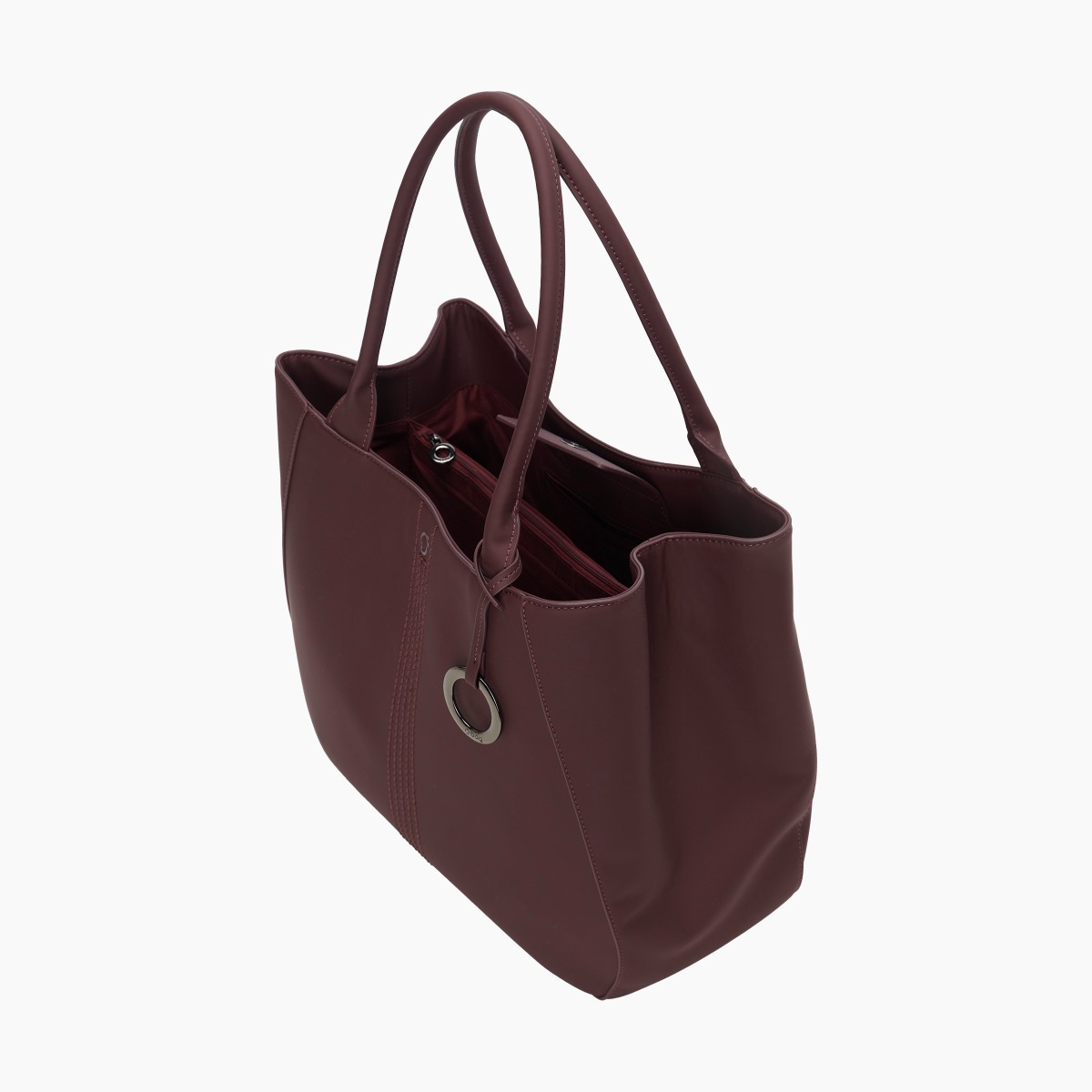 Shopper-Tasche O bag courmayer bordeaux gummiertes Gewebe - O bag Official Website