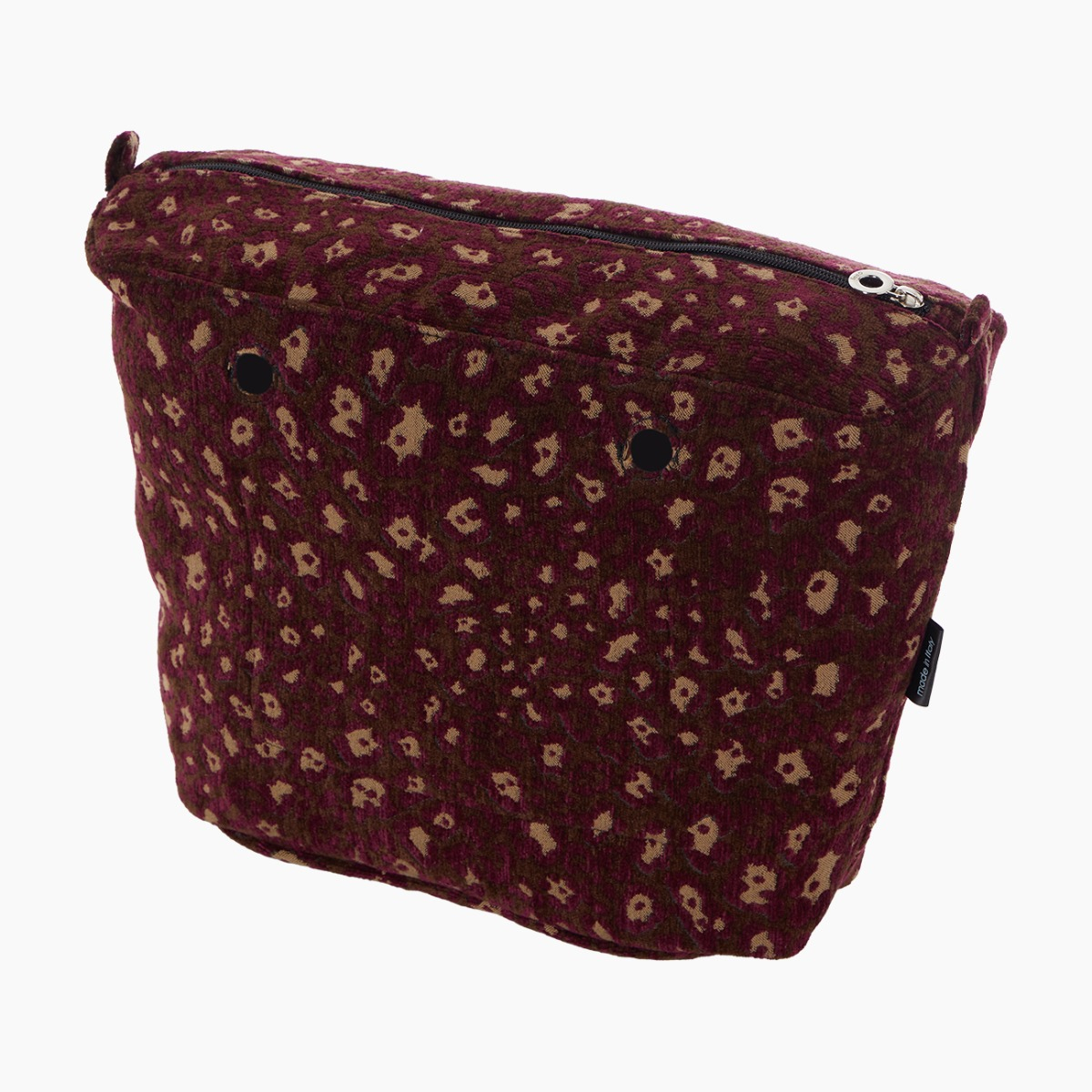 Sacca interna O bag fucsia rose tessuto jacquard leopardo - O bag Official Website