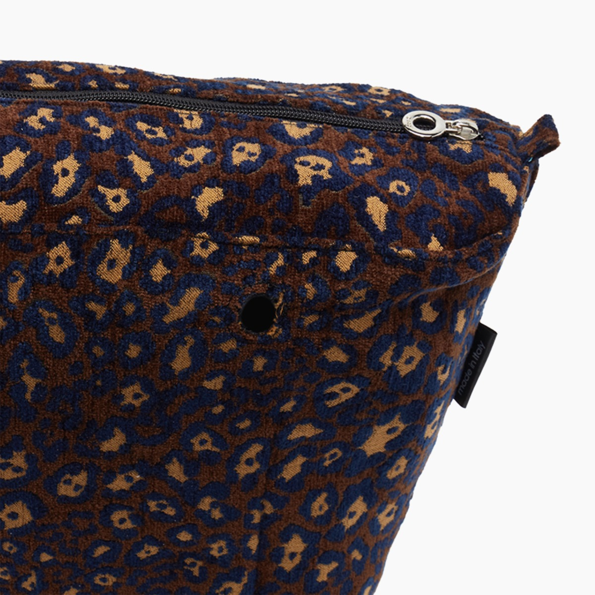 Sacca interna O bag mini blue navy tessuto jacquard leopardo - O bag Official Website