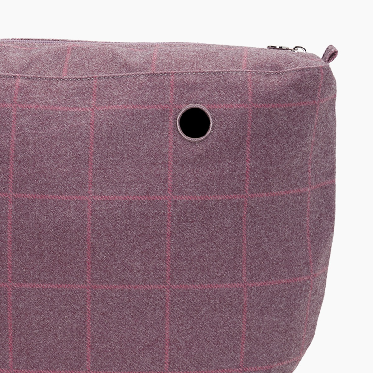 Sacca interna O bag urban midi  tessuto quadro burgundy - O bag Official Website