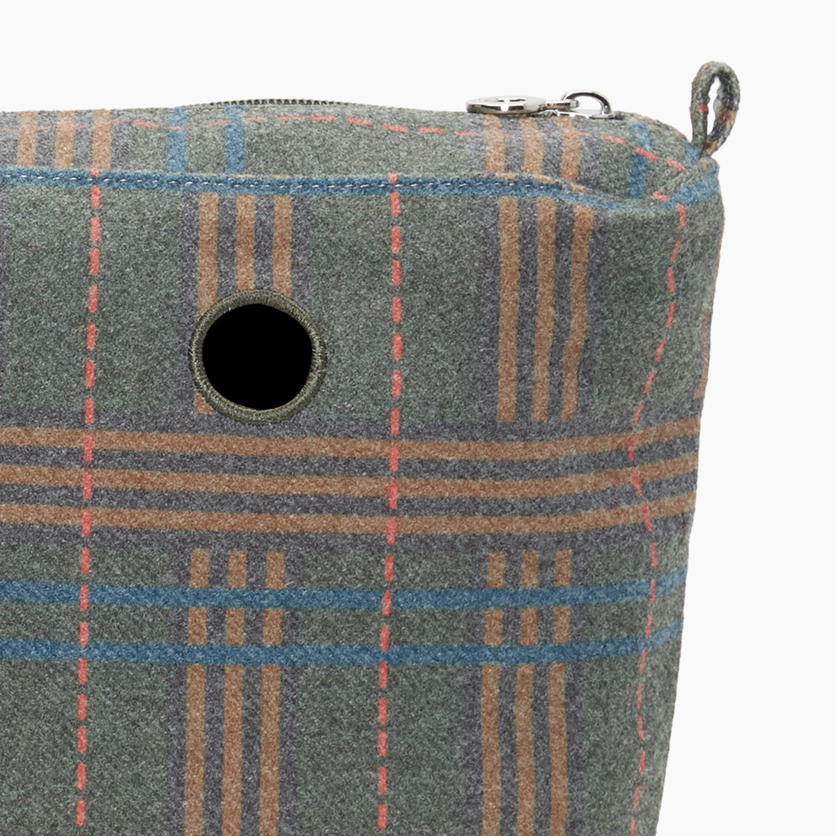 Innensack O bag urban midi schottischer Stoff militärgrün - O bag Official Website