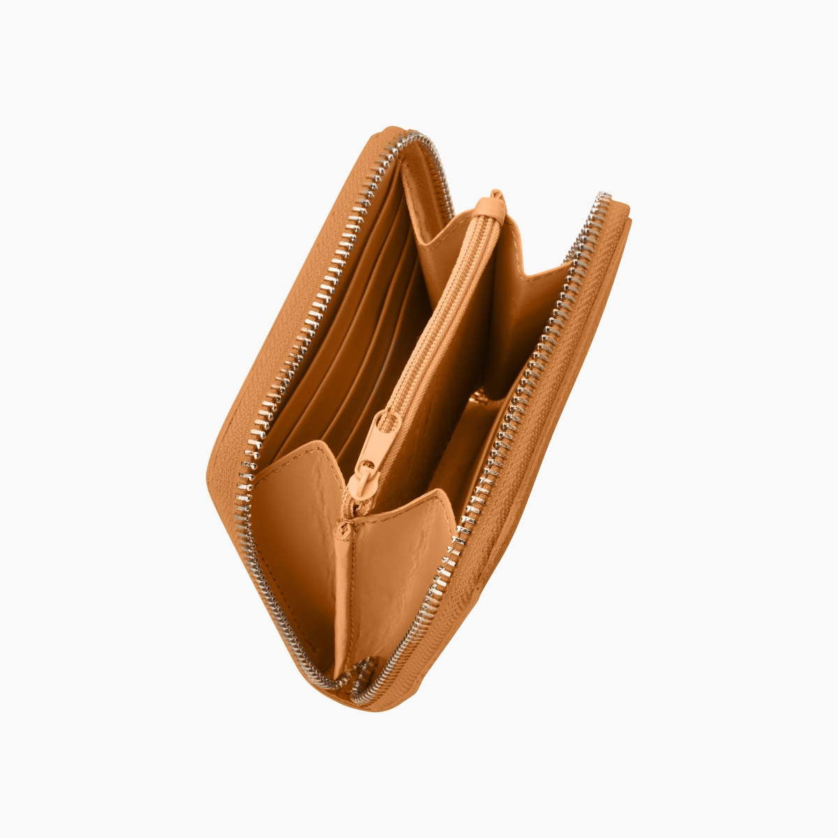 Portefeuille en tissu foulonné orange brûlé O half wally - O bag Official Website