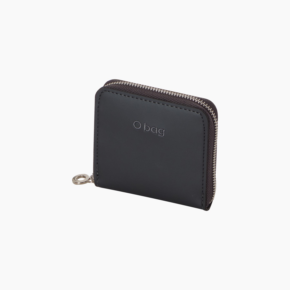 Portefeuille en tissu caoutchouté noir métal O half wally - O bag Official Website