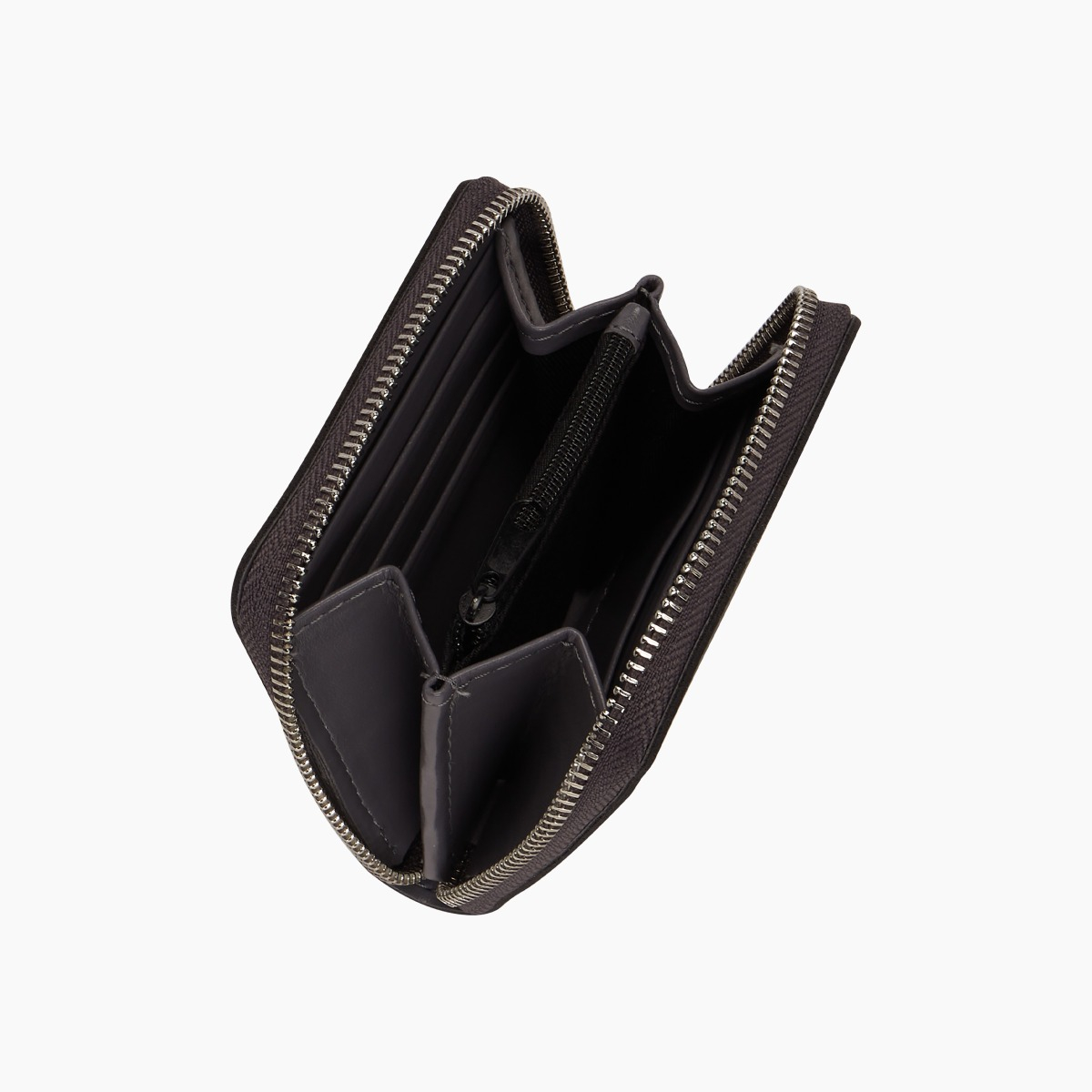 Portefeuille en tissu caoutchouté noir métal O half wally - O bag Official Website