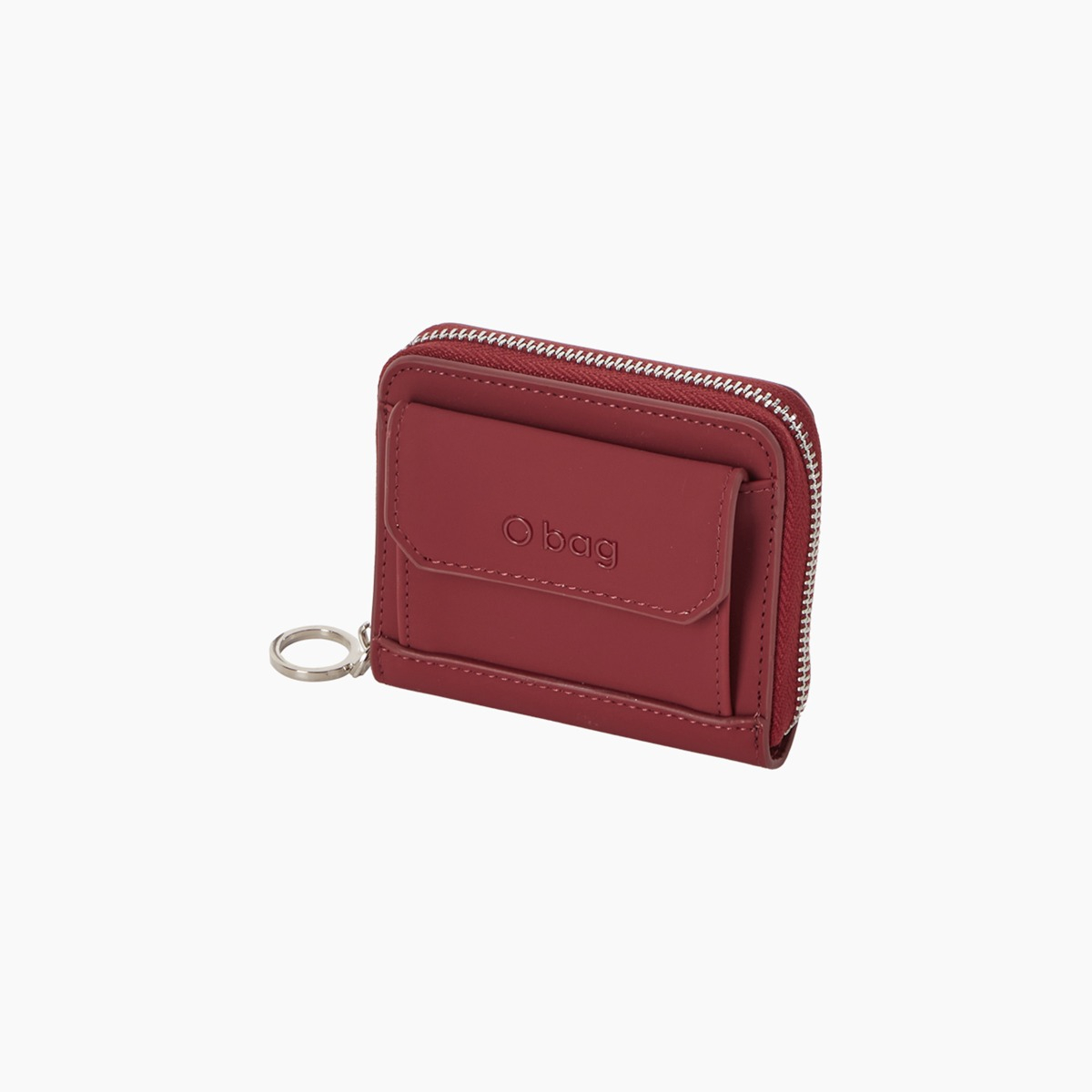 Portafoglio in tessuto sintetico e gommato con zip O half wally berna bordeaux - O bag Official Website