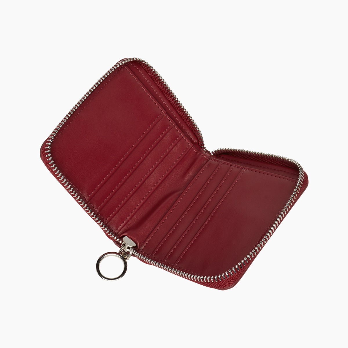 Portafoglio in tessuto sintetico e gommato con zip O half wally berna bordeaux - O bag Official Website